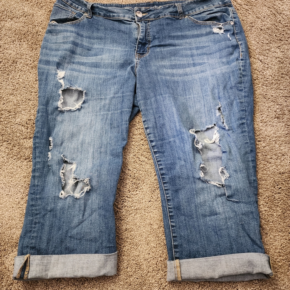 Maurices Boyfriend Jeans Distressed Rolled Cuffs